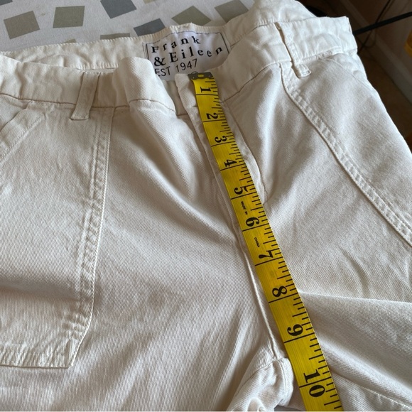 Frank & Eileen Blackrock Utility Pant Italian Peached Twill Chalk Size 10 - Picture 11 of 12